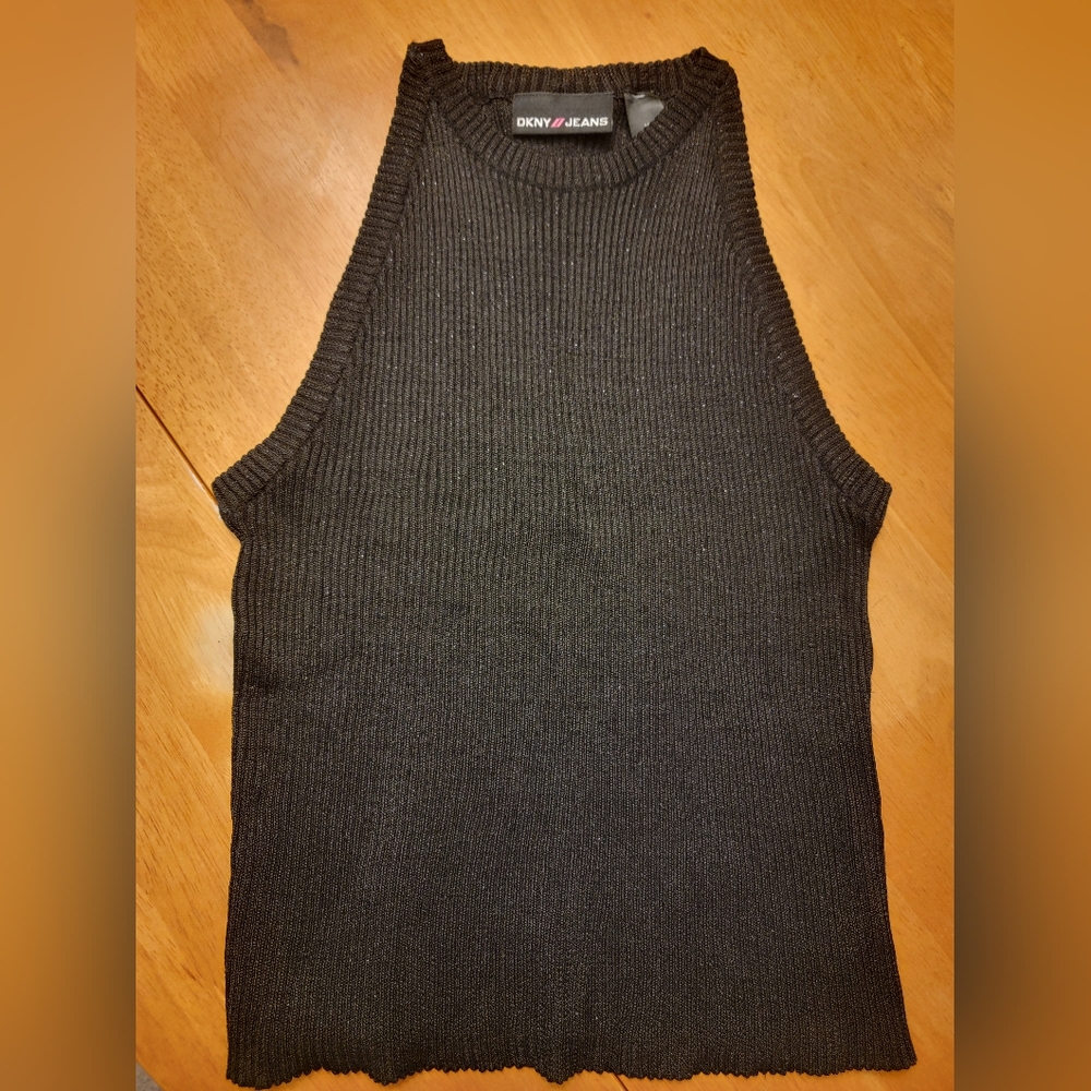 Like New ✨ DKNY Jeans Ribbed Knit Sleeveless Tank Top - Size Medium - Black